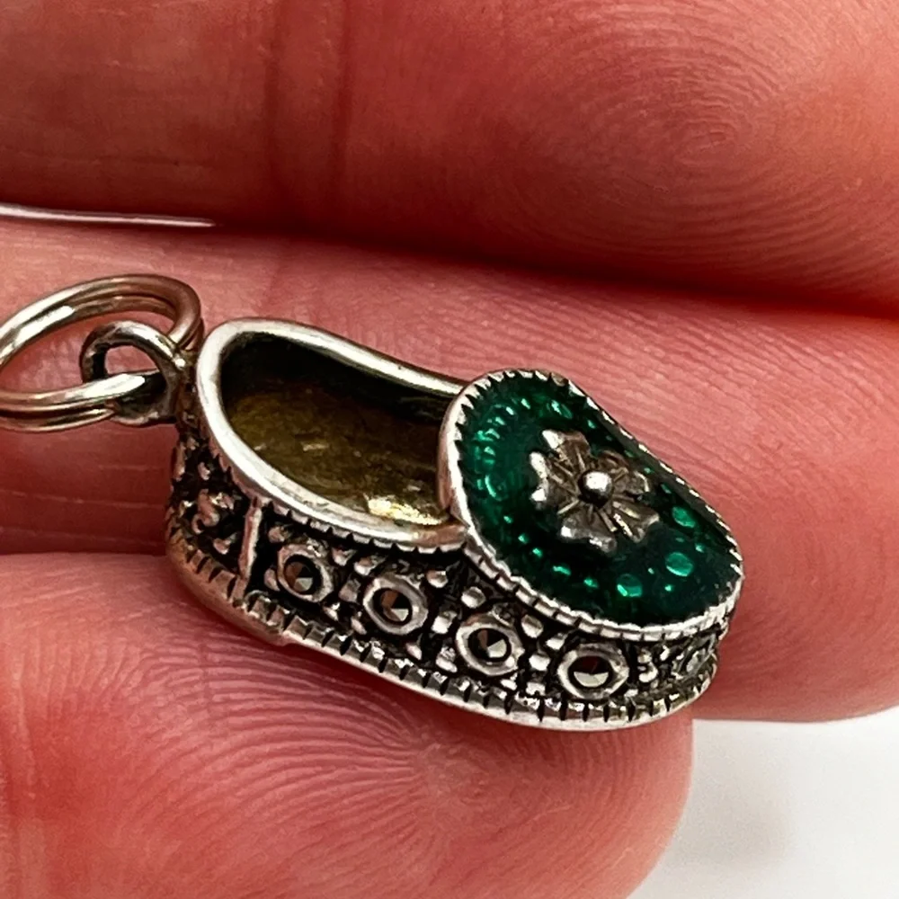 Vintage shoe Sterling silver charm pendant